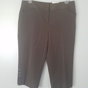 Brown knee high shorts with black striping